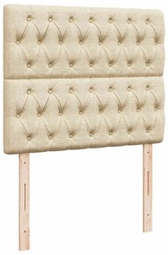 vidaXL Κρεβάτι Boxspring με Στρώμα Κρεμ 120x190 εκ. Υφασμάτινο