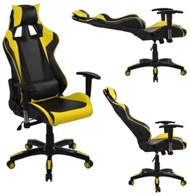 ΠΟΛΥΘΡΟΝΑ GAMING ZAYN HM1056.11 ΜΑΥΡΟ-ΚΙΤΡΙΝΟ PU 67x70x134 εκ.