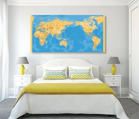 Εικόνα του παγκόσμιου χάρτη σε ένα ενδιαφέρον σχέδιο - 100x50