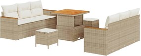 vidaXL Σετ Καναπέ Κήπου 9 pcs Μπεζ συνθετικό ρατάν