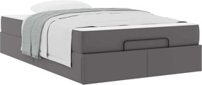 vidaXL Σκελετός κρεβατιού με στρώμα Άλλο 2 pcs Γκρι PVC