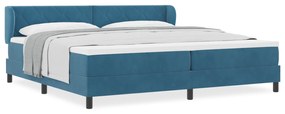 vidaXL κρεβάτι με βάση και στρώμα  Σκούρο Μπλε 200x200 εκ Βελούδο