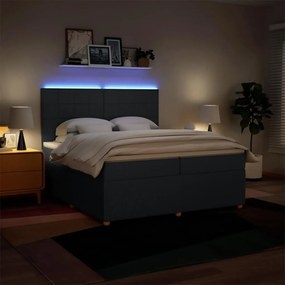vidaXL Κρεβάτι Boxspring με Στρώμα Μπλε 200x200 εκ. Υφασμάτινο
