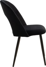 Καρέκλα Jonah pakoworld βελούδο μαύρο-μαύρο πόδι