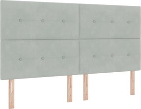 vidaXL LED κεφαλάρι με κεφαλάρι Ανοιχτό γκρι 180 cm Πολυεστέρας