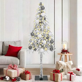 vidaXL Χριστουγεννιάτικο Δέντρο με 300 LED Λευκό 180 cm ΠΕ και Ατσάλι