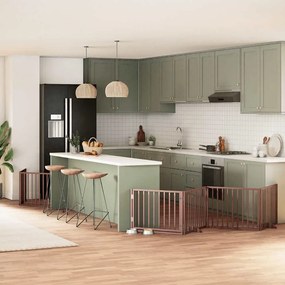 Διαχωριστικό Σκύλων/Πόρτα Πτυσσόμενο 6 Πάνελ 480εκ. Ξύλο Λεύκας