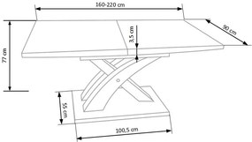 SANDOR extension table color: white DIOMMI V-CH-SANDOR-ST-LAK-BIAŁY