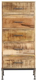 Συρταριέρα 45 x 35 x 106 εκ. από Μασίφ Ξύλο Μάνγκο - Καφέ