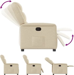 vidaXL Πολυθρόνα Ανακλινόμενη Κρεμ Υφασμάτινη