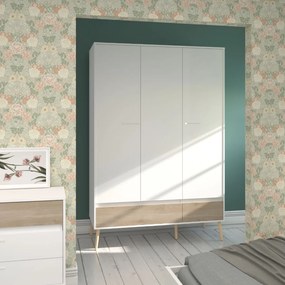 Ντουλάπα τρίφυλλη Randers-Φυσικό-Λευκό