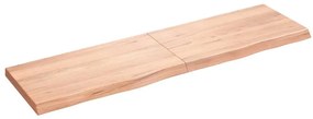 vidaXL Ράφι Τοίχου Ανοιχτό Καφέ 180x50x(2-6)εκ. Επεξ. Μασίφ Ξύλο Δρυός
