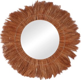 Καθρέπτης Seire Inart ψάθα σε φυσική απόχρωση Φ50x8εκ