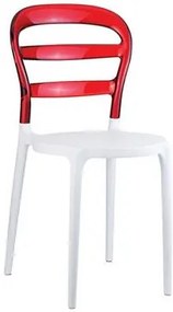 Καρέκλα Siesta Bibi-Λευκό-Κόκκινο  (4 τεμάχια)