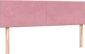 vidaXL Κρεβάτι Boxspring με Στρώμα Ροζ 140x210 εκ. Βελούδινο