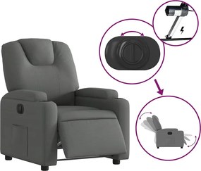 vidaXL Πολυθρόνα Ανακλινόμενη Ηλεκτρική Σκούρο Γκρι Υφασμάτινη