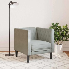 vidaXL Πολυθρόνα Τσέστερφιλντ Argyle Ανοιχτό γκρι 71 x 74.5 x 70.5 εκ.