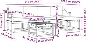 vidaXL Σειρά Καναπέ Εξωτερικού με μαξιλάρι 6 pcs Λευκό και Μπεζ
