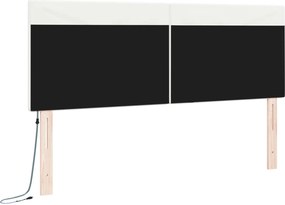 vidaXL LED κεφαλάρι Λευκό 144 cm Τεχνητό Δέρμα