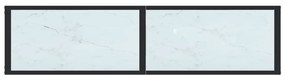 vidaXL Τραπέζι Κονσόλα Λευκό Όψη Μαρμάρου 140x35x75,5 εκ. Ψημένο Γυαλί