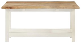 vidaXL Τραπεζάκι Σαλονιού Λευκό 90x(45-90)x45 εκ. Μασίφ Ξύλο Μάνγκο