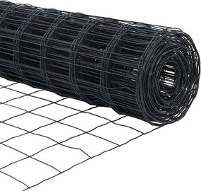 vidaXL Φράχτης Εuro Γκρι 1 x 10 m Σίδηρος με επικάλυψη PVC