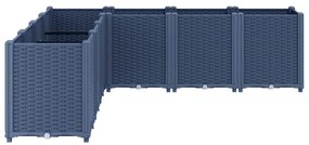 vidaXL Ζαρντινιέρα Κήπου Μπλε Γκρι 160x160x53 εκ. Πολυπροπυλένιο