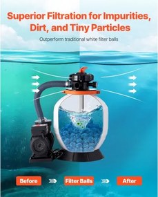 VEVOR Pool Filter Balls for Sand Filter Pump Swimming Pool 4 lbs Reusable Blue