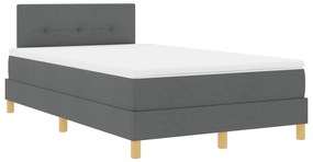 vidaXL Κρεβάτι με Βαθιά Στενή Όψη Σκούρου Γκρι 120x190 εκ. Ύφασμα