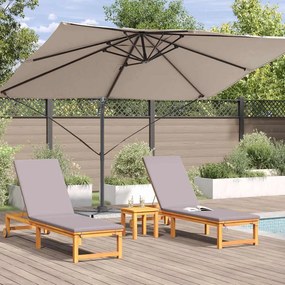 vidaXL Ομπρέλα ηλίου Taupe 351 x 250 x 260 εκ