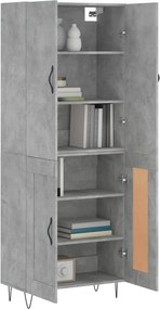 vidaXL Ντουλάπι Γκρι Σκυροδέματος 69,5x34x180 εκ. Επεξεργασμένο Ξύλο