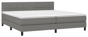 ΚΡΕΒΑΤΙ BOXSPRING ΜΕ ΣΤΡΩΜΑ ΣΚΟΥΡΟ ΓΚΡΙ 200X200 ΕΚ. ΥΦΑΣΜΑΤΙΝΟ 3140082