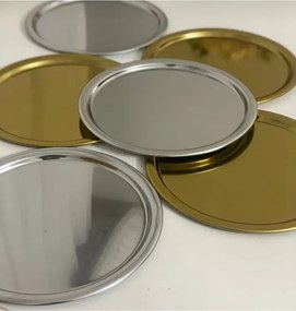 Stewehome Σετ 6 τεμαχίων στρογγυλές δίσκοι σερβιρίσματος από μέταλλο σε χρυσό και ασημί Πολύχρωμο