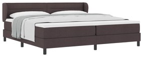 vidaXL Κρεβάτι Box Spring με στρώμα  σκούρο καφέ 200x200 εκ. ύφασμα