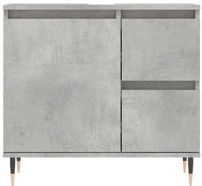 vidaXL Ντουλάπι Μπάνιου Γκρι Σκυροδέματος 65x33x60 εκ. Επεξ. Ξύλο