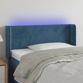 Κεφαλάρι Κρεβατιού LED Σκούρο Μπλε 83x16x78/88 εκ. Βελούδινο 3122990