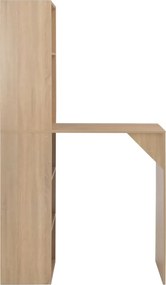 vidaXL Τραπέζι Μπαρ με Ράφι Χρώμα Δρυός 115 x 59 x 200 εκ.