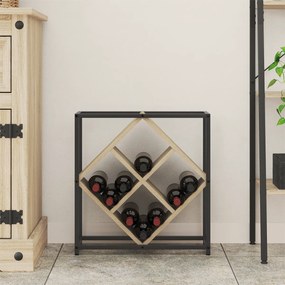 vidaXL Ράφι κρασιών Sonoma Oak 51x18x52,5 εκ. Κατασκευασμένο από ξύλο με επεξεργασία