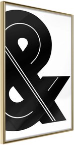 Αφίσα - Ampersand (Black and White) - 40x60 - Χρυσό - Χωρίς πασπαρτού