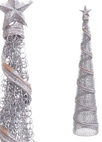 Χριστουγεννιάτικο δέντρο κωνικό ασημί 10×50εκ.