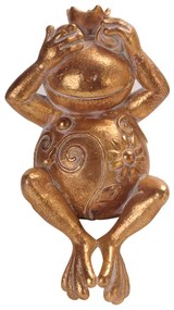 GRENOUILLE 1 DECO ΒΑΤΡΑΧΟΣ POLYRESIN ΧΡΥΣΟ 12,2x9,4xH22,5cm - 022495