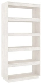 vidaXL Βιβλιοθήκη/Διαχωρ. Χώρου Λευκό 80x35x167 εκ. Μασίφ Ξύλο Πεύκου
