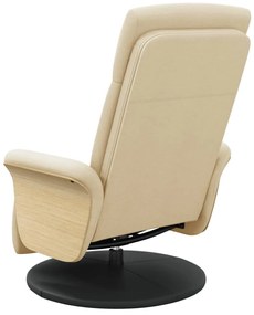 vidaXL Πολυθρόνα Ανακλινόμενη Κρεμ Υφασμάτινη με Υποπόδιο