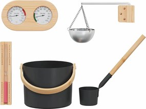 vidaXL Σετ Αξεσουάρ Σαουνάς 5 pcs Μαύρο