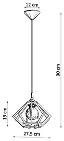 Sollux Κρεμαστό φωτιστικό Pompelmo 1,ξύλο,1xE27/60w