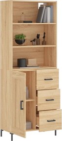 vidaXL Ντουλάπι Sonoma δρυς 69,5 x 34 x 180 εκ. από Επεξεργασμένο Ξύλο