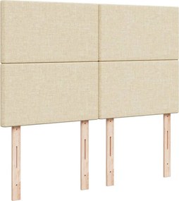vidaXL Κρεβάτι Boxspring με Στρώμα Κρεμ 140x190 εκ. Υφασμάτινο