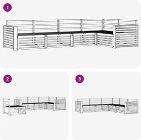 vidaXL Σειρά Καναπέ Εξωτερικού 5 pcs Φυσικό