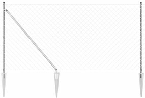 vidaXL Φράχτης από αλυσίδα με στήλες Ασημί 1.4 x 10 m Ατσάλι