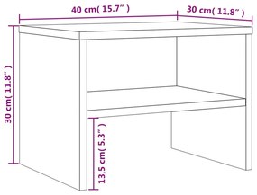 Κομοδίνο Καπνιστή βελανιδιά 40x30x30 εκ. από Επεξεργασμένο Ξύλο - Καφέ